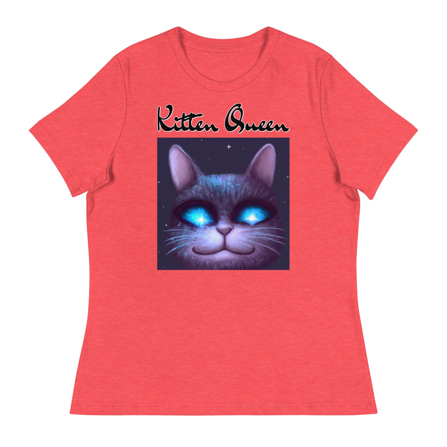 Women's T-Shirt with Happy Blue Eyed Cat with a text "Kitten Queen" at $25.97 found at Personalizedpetlovergifts