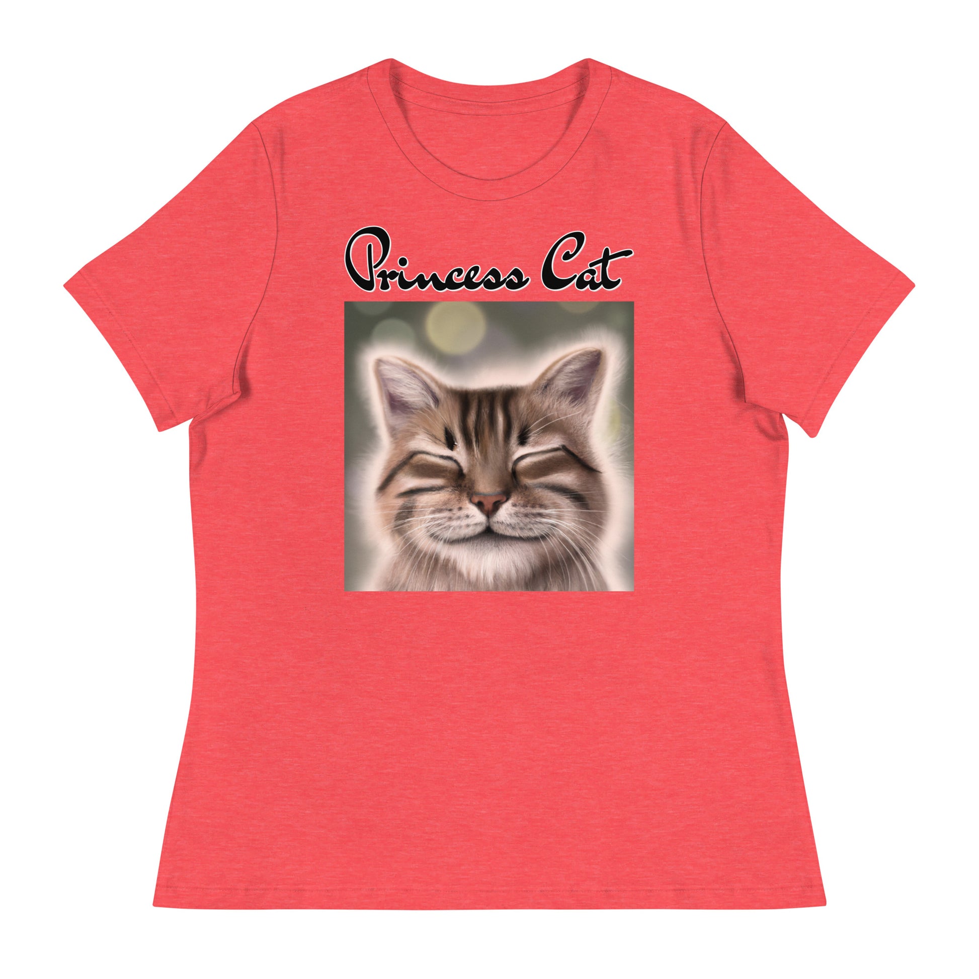 Women's T-Shirt with Happy Cat with a text "Princess Cat" at $25.97 found at Personalizedpetlovergifts