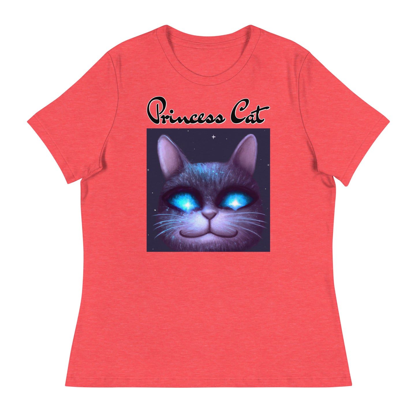 Women's T-Shirt with Happy Blue Eyed Cat with a text "Princess Cat" at $25.97 found at Personalizedpetlovergifts