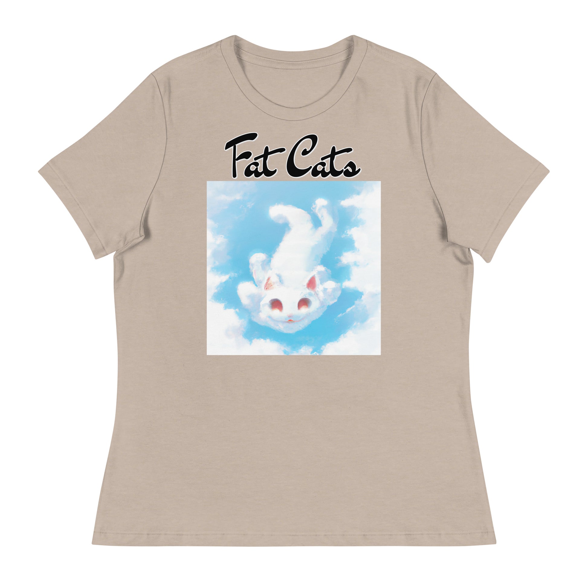 Women's T-Shirt with Kitten Flying In The Sky with a text "Fat Cats" at $25.97 found at Personalizedpetlovergifts