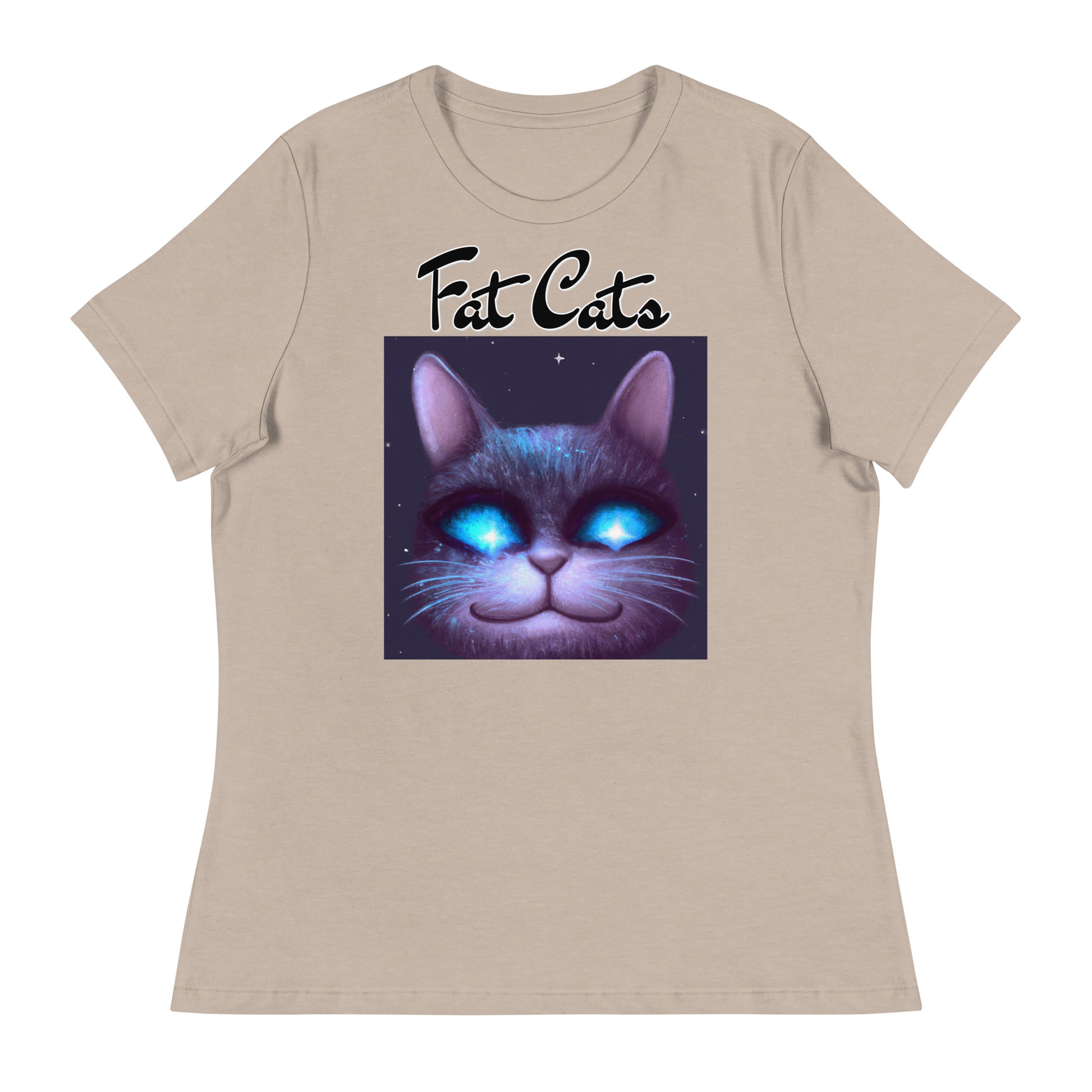 Women's T-Shirt with Happy Blue Eyed Cat with a text "Fat Cats" at $25.97 found at Personalizedpetlovergifts