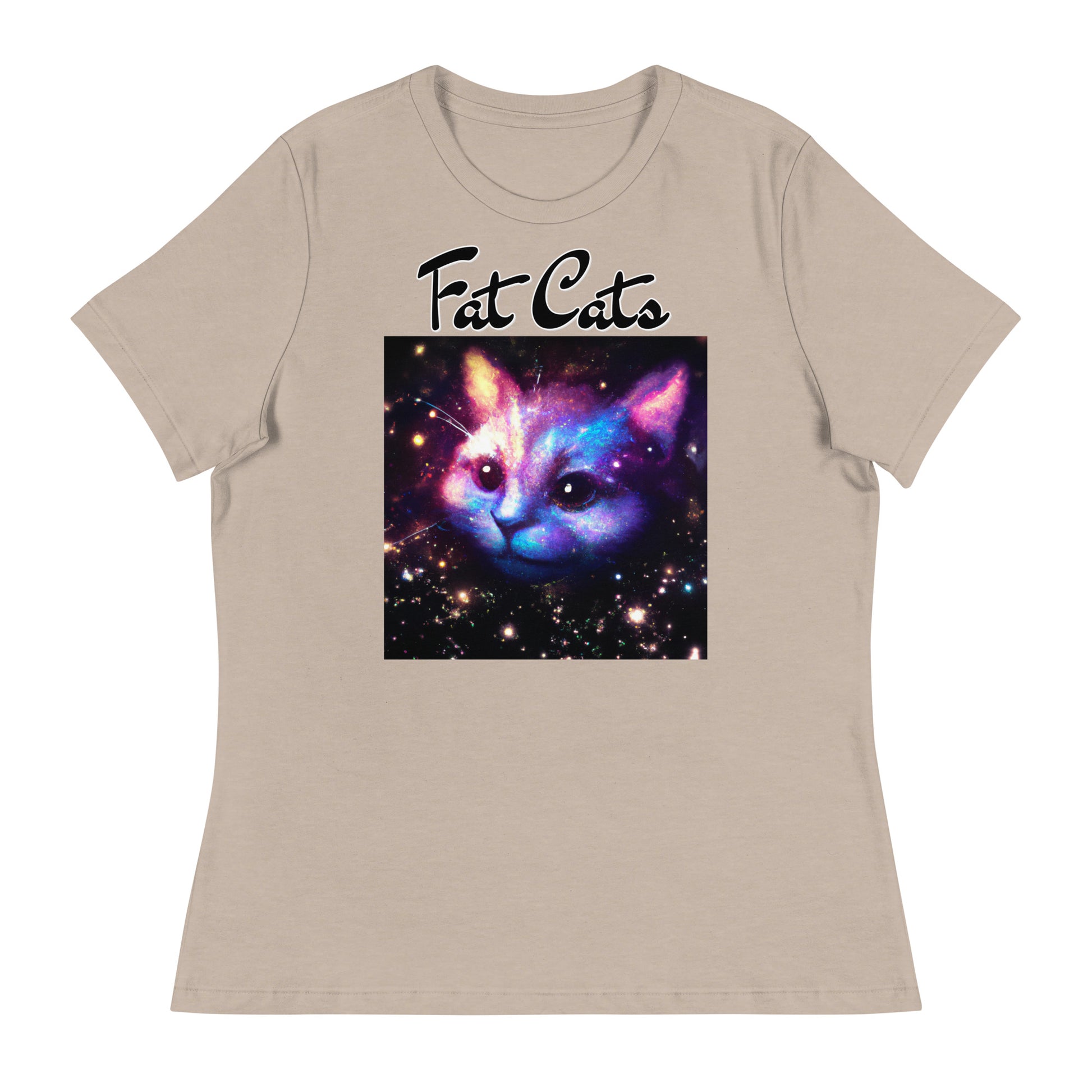 Women's T-Shirt with Galaxy Cat with a text "Fat Cats" at $25.97 found at Personalizedpetlovergifts