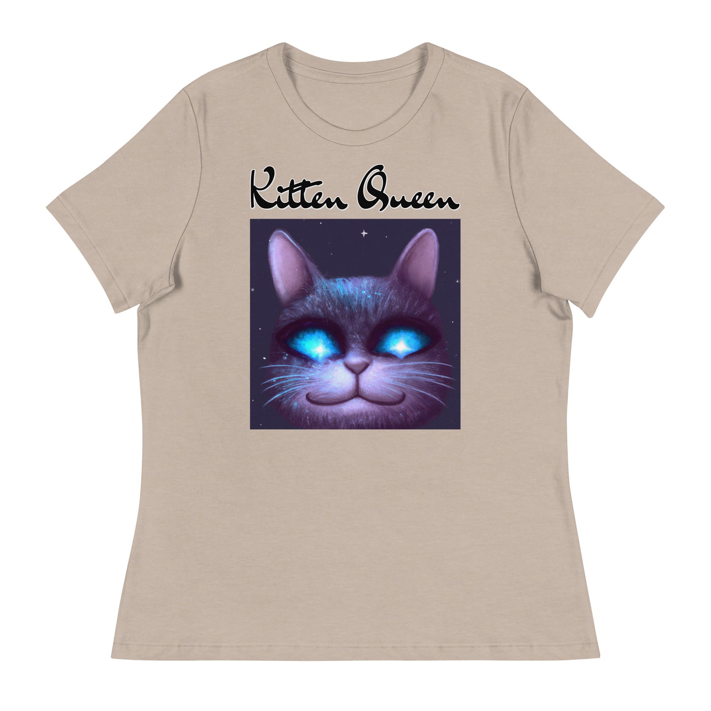 Women's T-Shirt with Happy Blue Eyed Cat with a text "Kitten Queen" at $25.97 found at Personalizedpetlovergifts