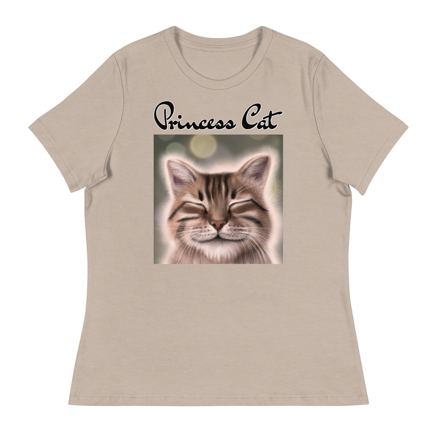 Women's T-Shirt with Happy Cat with a text "Princess Cat" at $25.97 found at Personalizedpetlovergifts