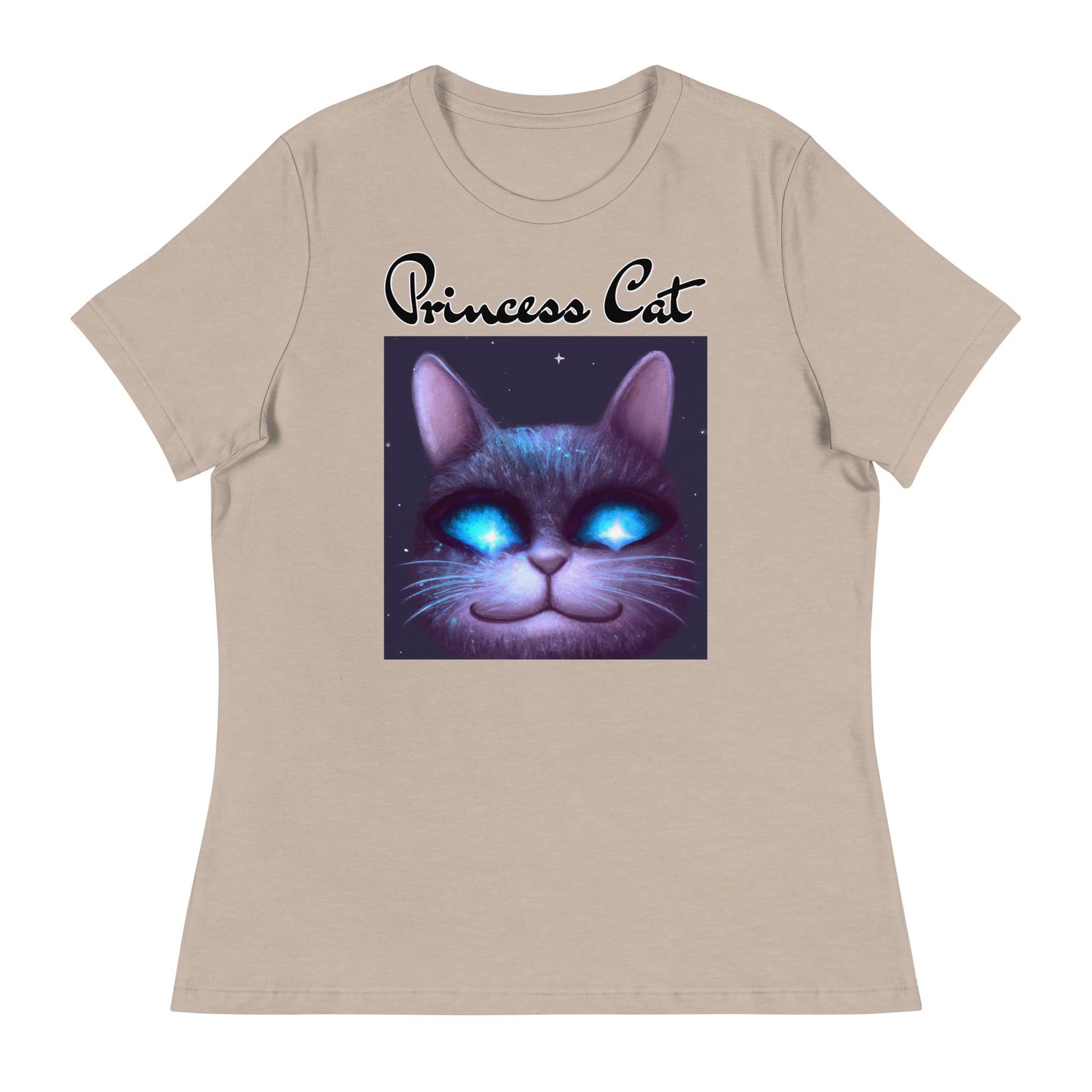 Women's T-Shirt with Happy Blue Eyed Cat with a text "Princess Cat" at $25.97 found at Personalizedpetlovergifts