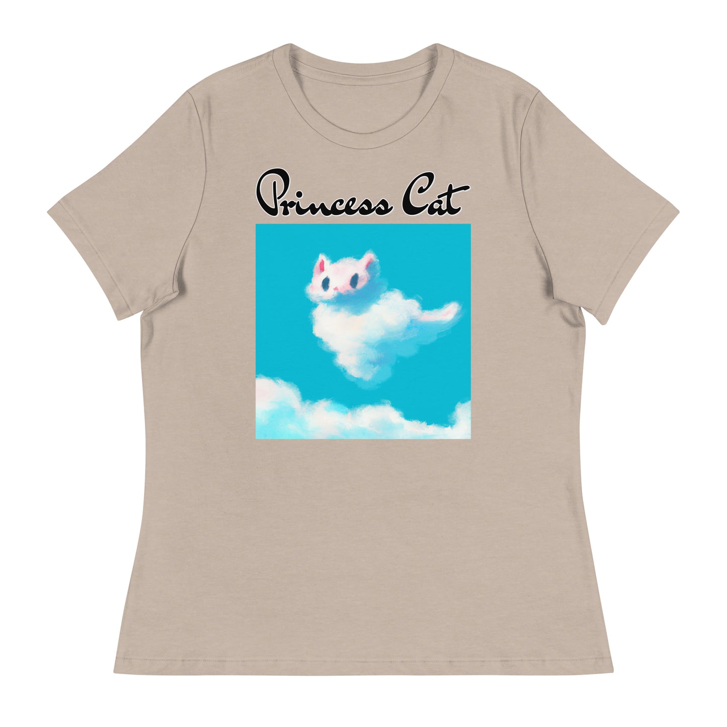 Women's T-Shirt with Fluffy White Cloud Kitten with a text "Princess Cat" at $25.97 found at Personalizedpetlovergifts