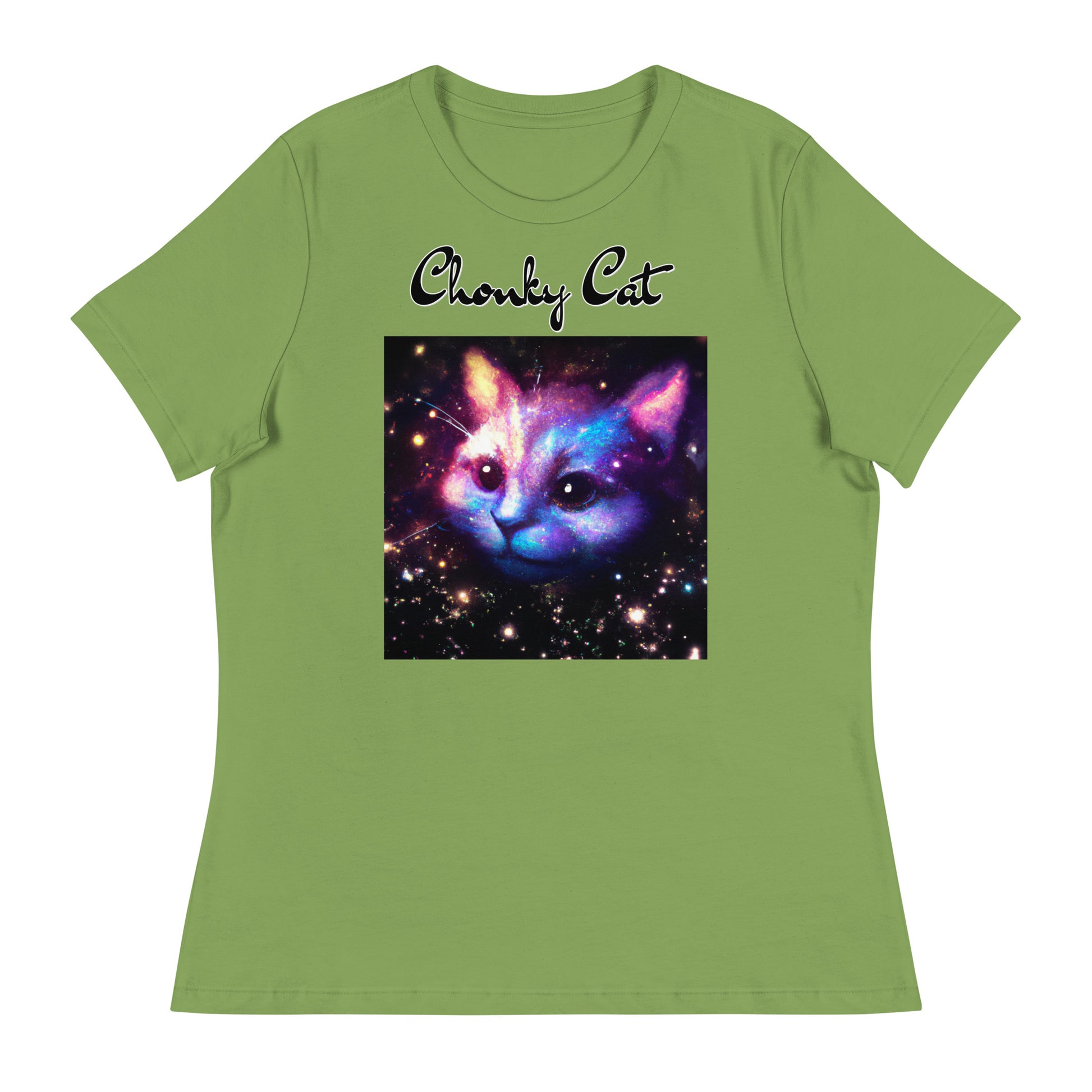 Women's T-Shirt with Galaxy Cat with a text "Chonky Cat" at $25.97 found at Personalizedpetlovergifts