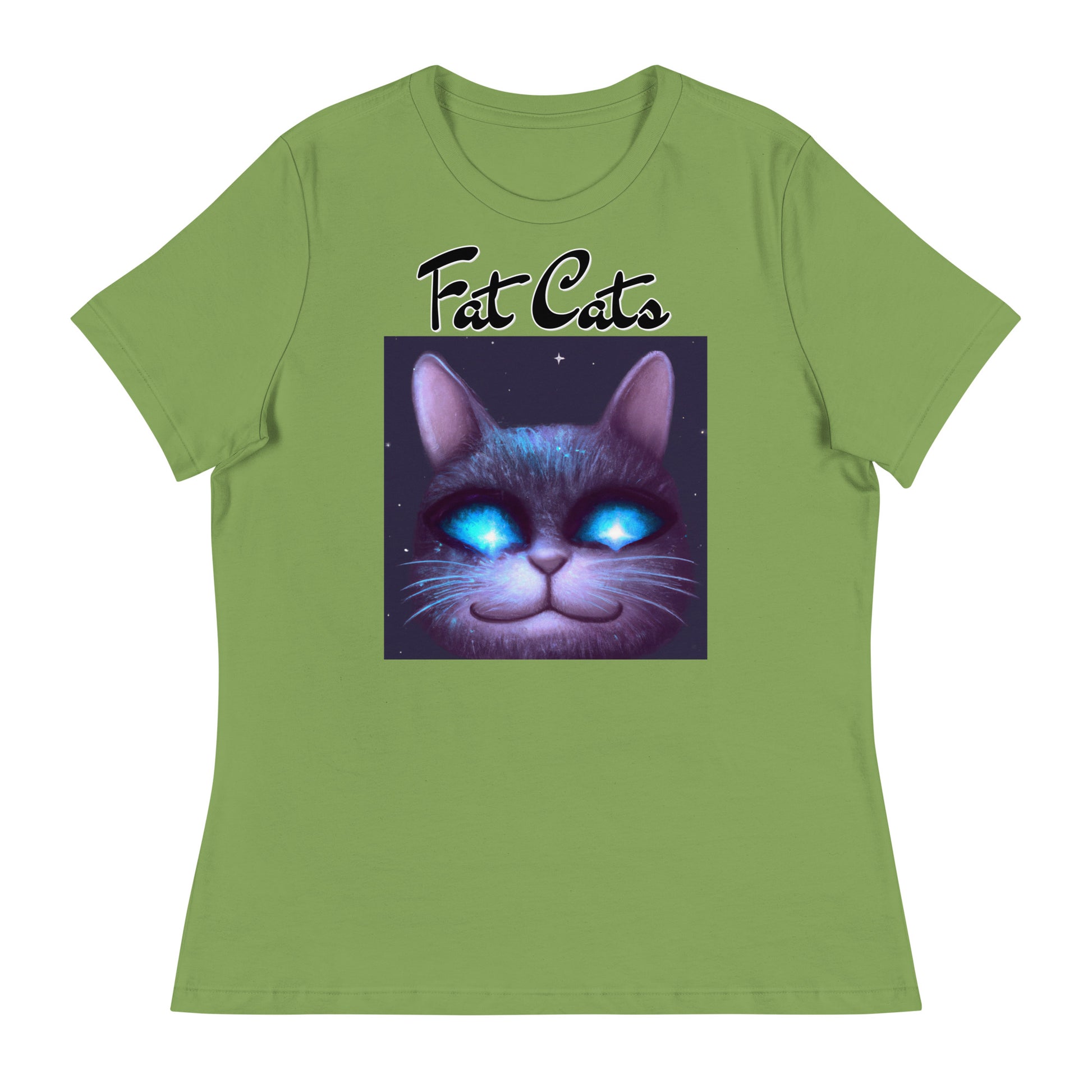 Women's T-Shirt with Happy Blue Eyed Cat with a text "Fat Cats" at $25.97 found at Personalizedpetlovergifts