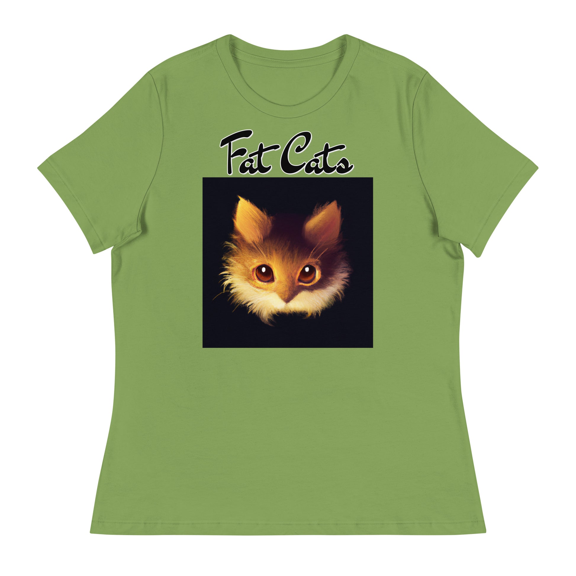 Women's T-Shirt with Fluffy Orange Cat Portrait with a text "Fat Cats" at $25.97 found at Personalizedpetlovergifts