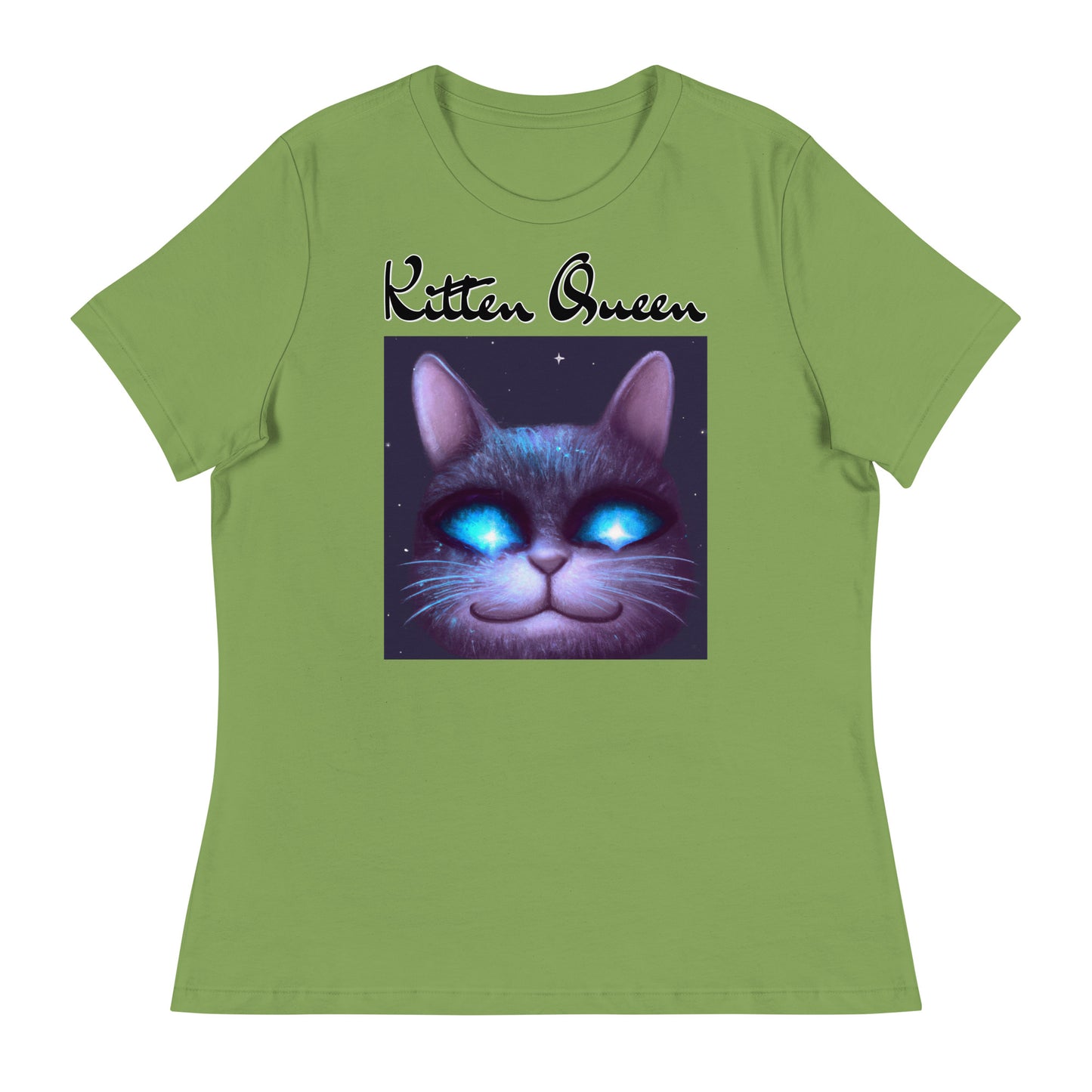 Women's T-Shirt with Happy Blue Eyed Cat with a text "Kitten Queen" at $25.97 found at Personalizedpetlovergifts