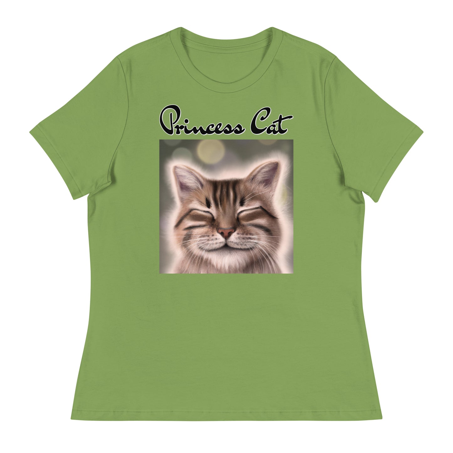 Women's T-Shirt with Happy Cat with a text "Princess Cat" at $25.97 found at Personalizedpetlovergifts