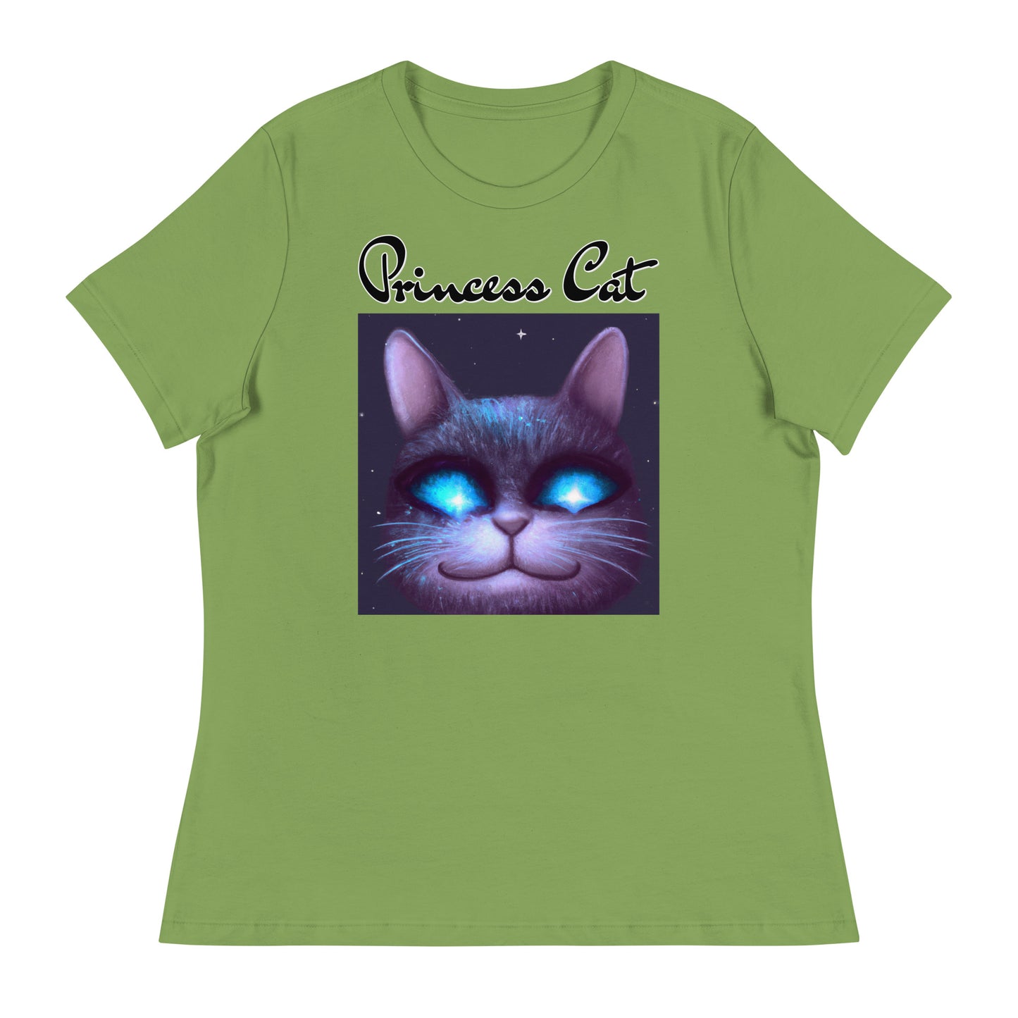 Women's T-Shirt with Happy Blue Eyed Cat with a text "Princess Cat" at $25.97 found at Personalizedpetlovergifts