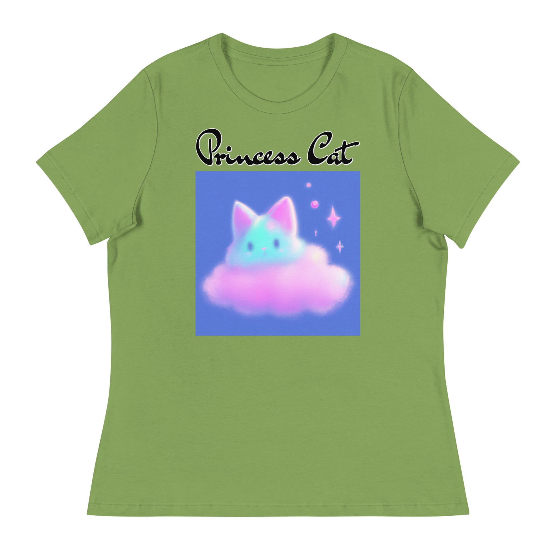 Women's T-Shirt with Fluffy Pink Cloud Kitten with a text "Princess Cat" at $25.97 found at Personalizedpetlovergifts