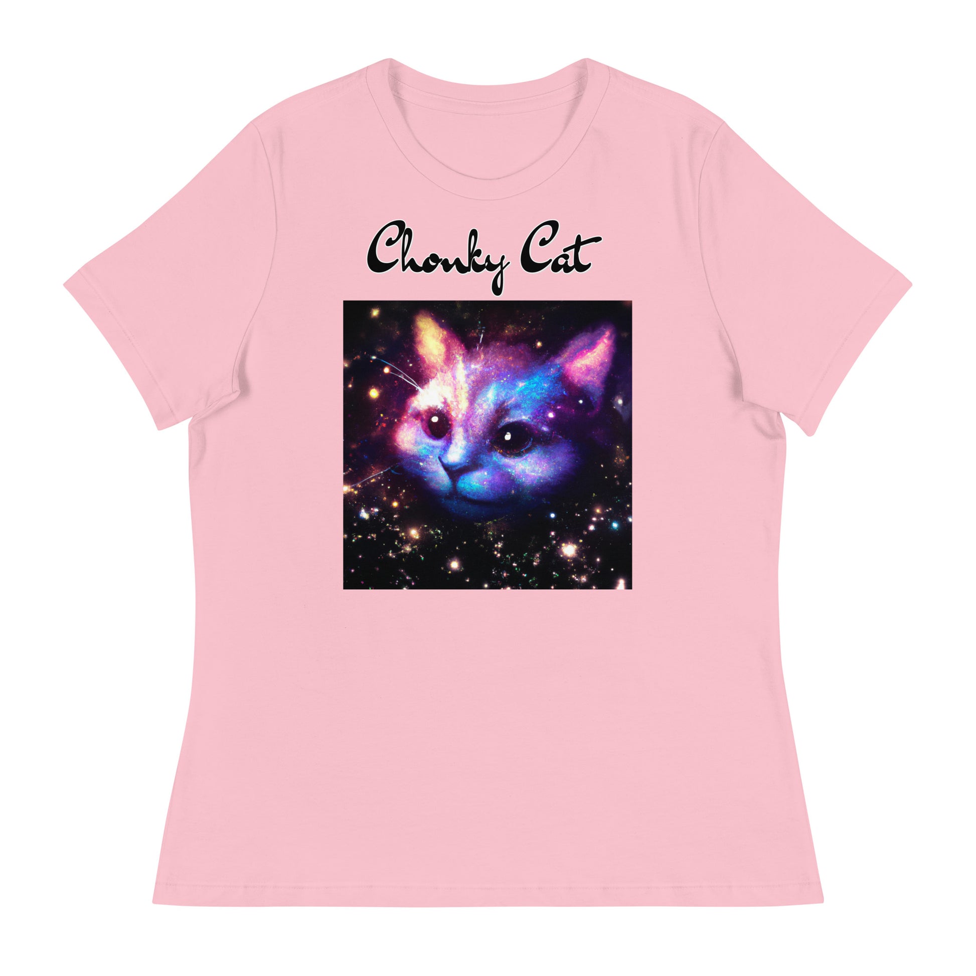 Women's T-Shirt with Galaxy Cat with a text "Chonky Cat" at $25.97 found at Personalizedpetlovergifts