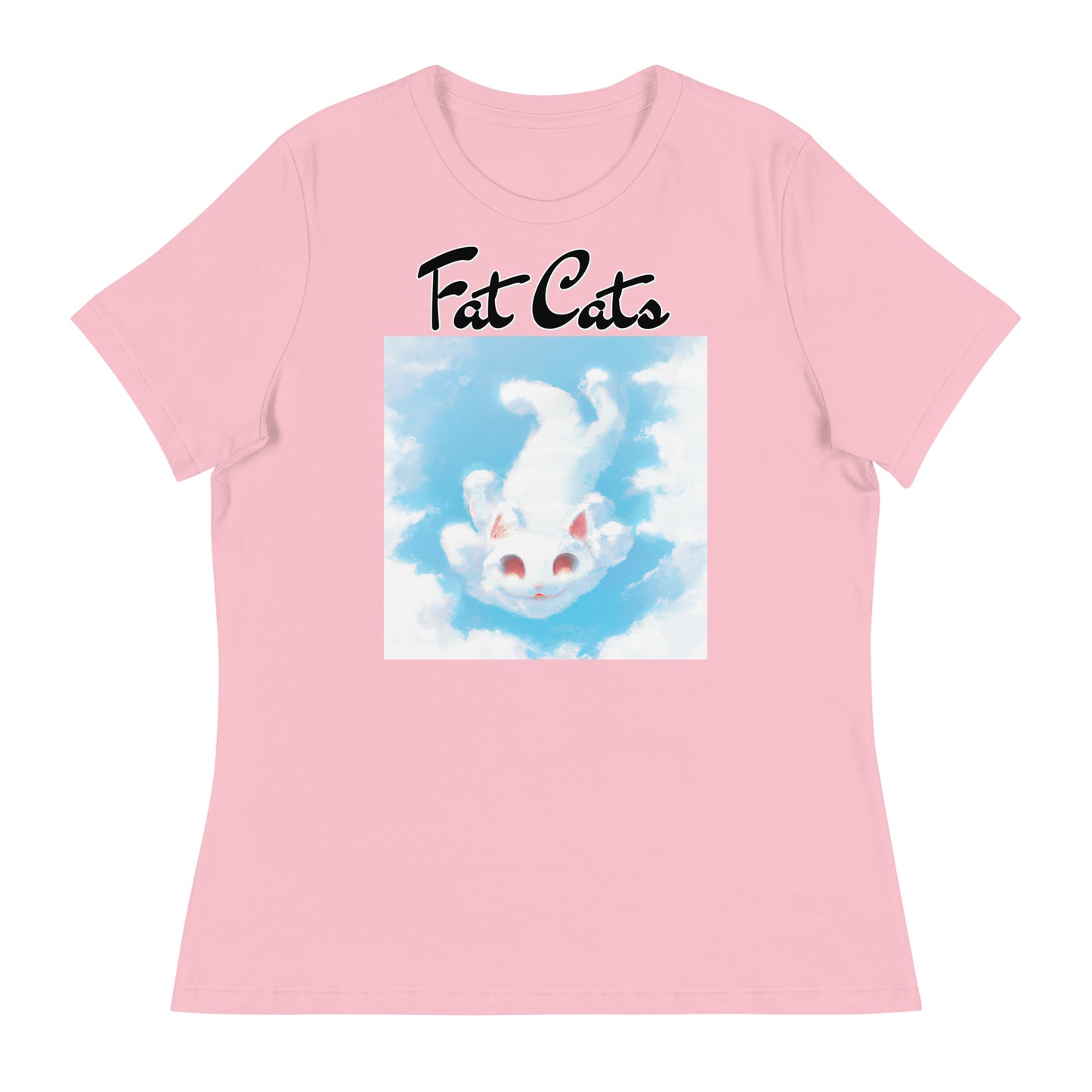 Women's T-Shirt with Kitten Flying In The Sky with a text "Fat Cats" at $25.97 found at Personalizedpetlovergifts