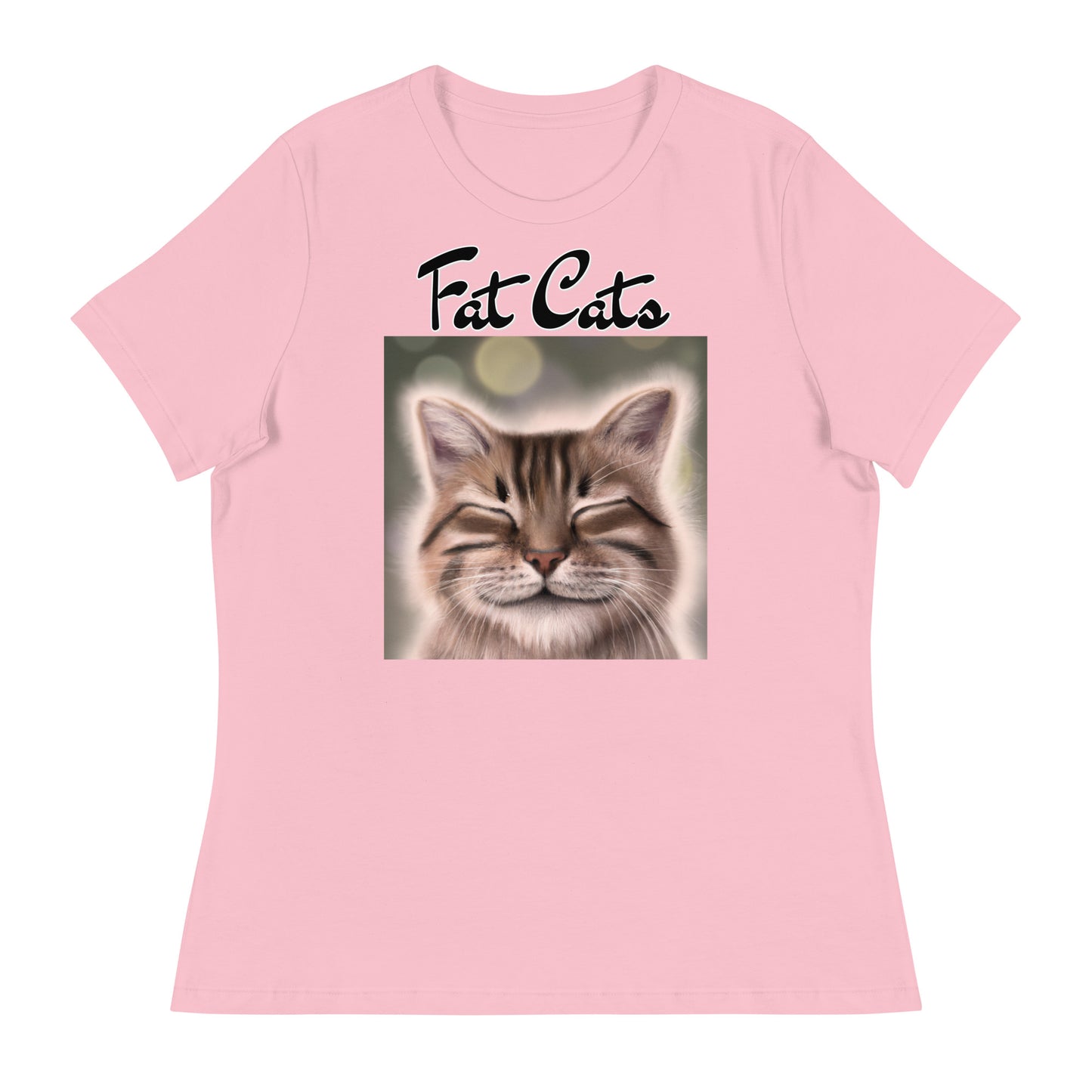 Women's T-Shirt with Happy Cat with a text "Fat Cats" at $25.97 found at Personalizedpetlovergifts