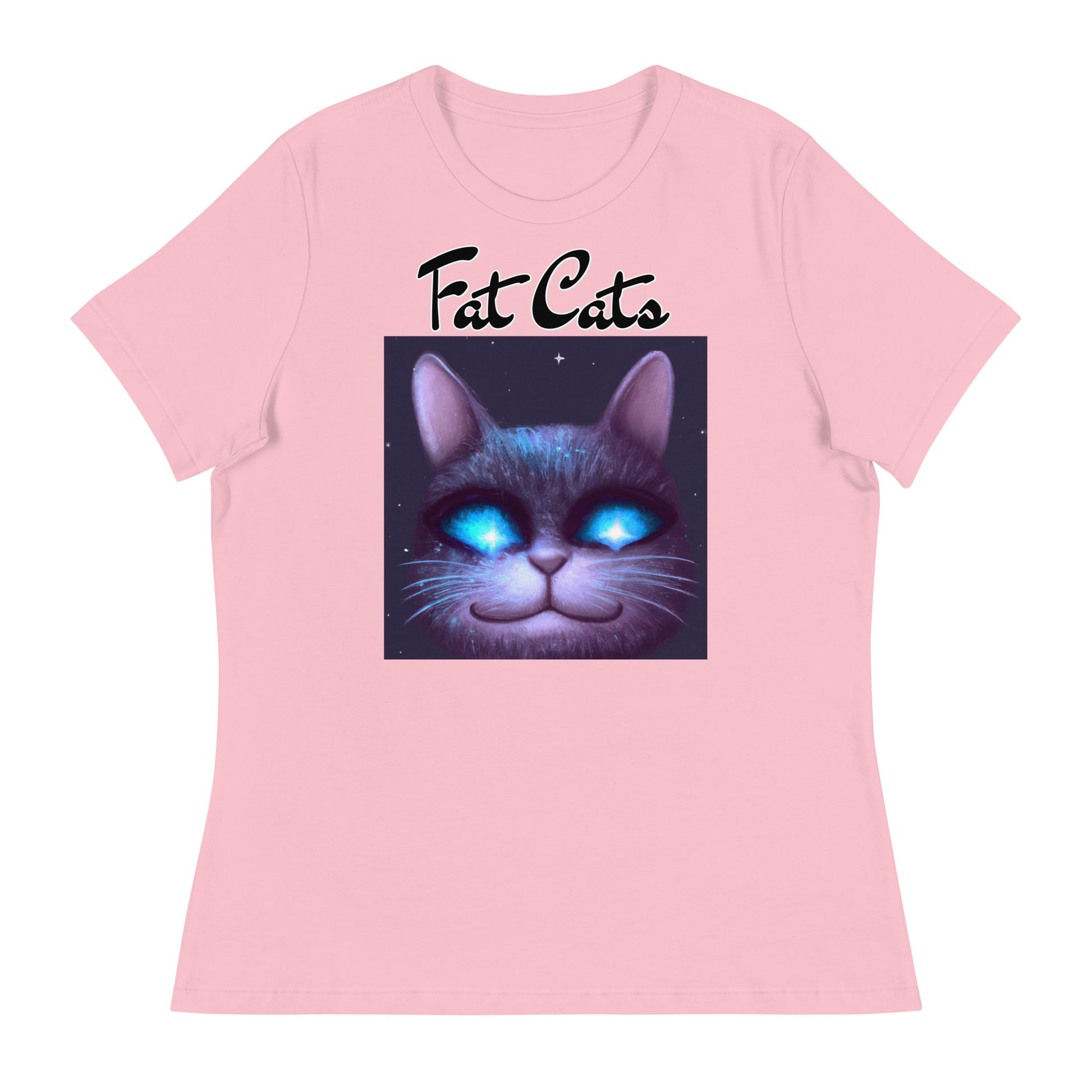 Women's T-Shirt with Happy Blue Eyed Cat with a text "Fat Cats" at $25.97 found at Personalizedpetlovergifts