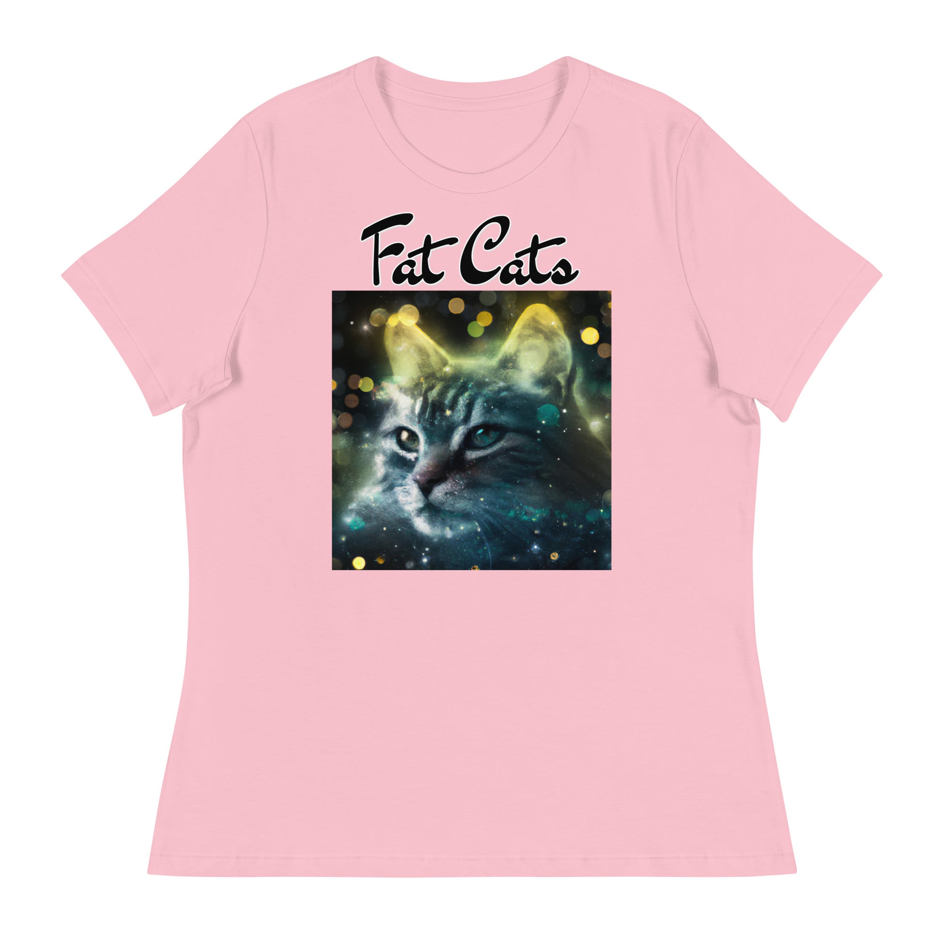 Women's T-Shirt with Green Space Cat with a text "Fat Cats" at $25.97 found at Personalizedpetlovergifts