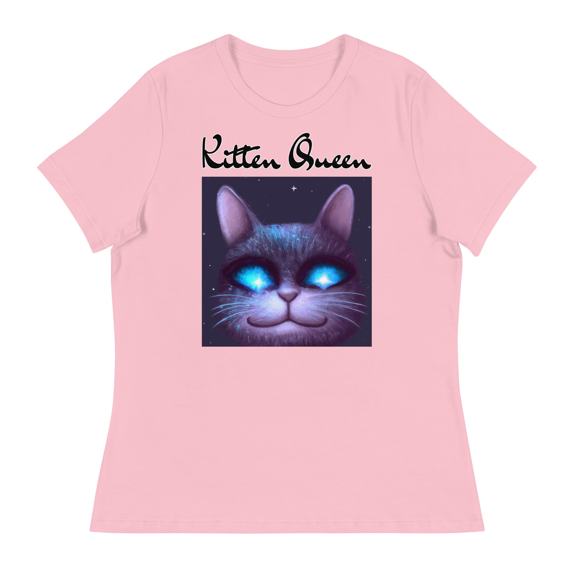 Women's T-Shirt with Happy Blue Eyed Cat with a text "Kitten Queen" at $25.97 found at Personalizedpetlovergifts