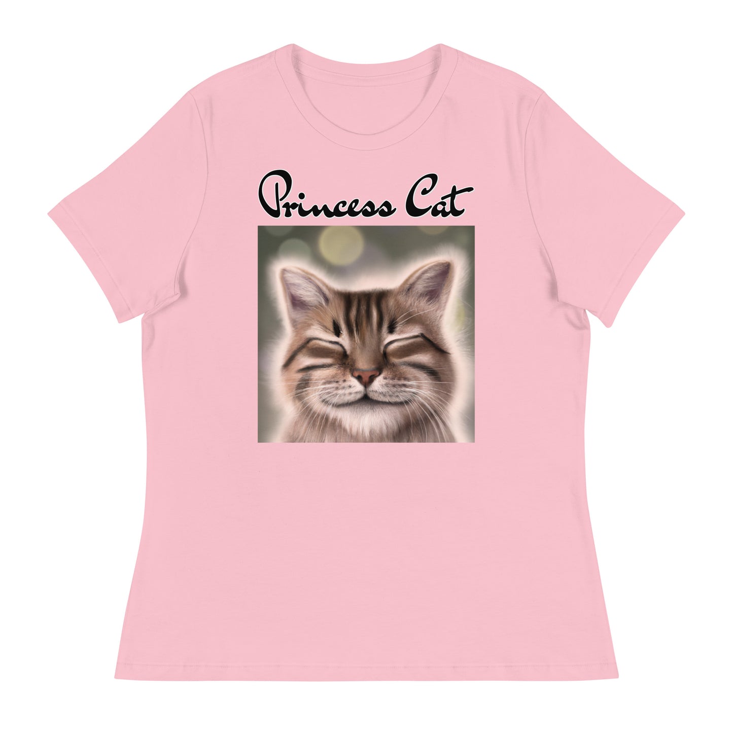 Women's T-Shirt with Happy Cat with a text "Princess Cat" at $25.97 found at Personalizedpetlovergifts