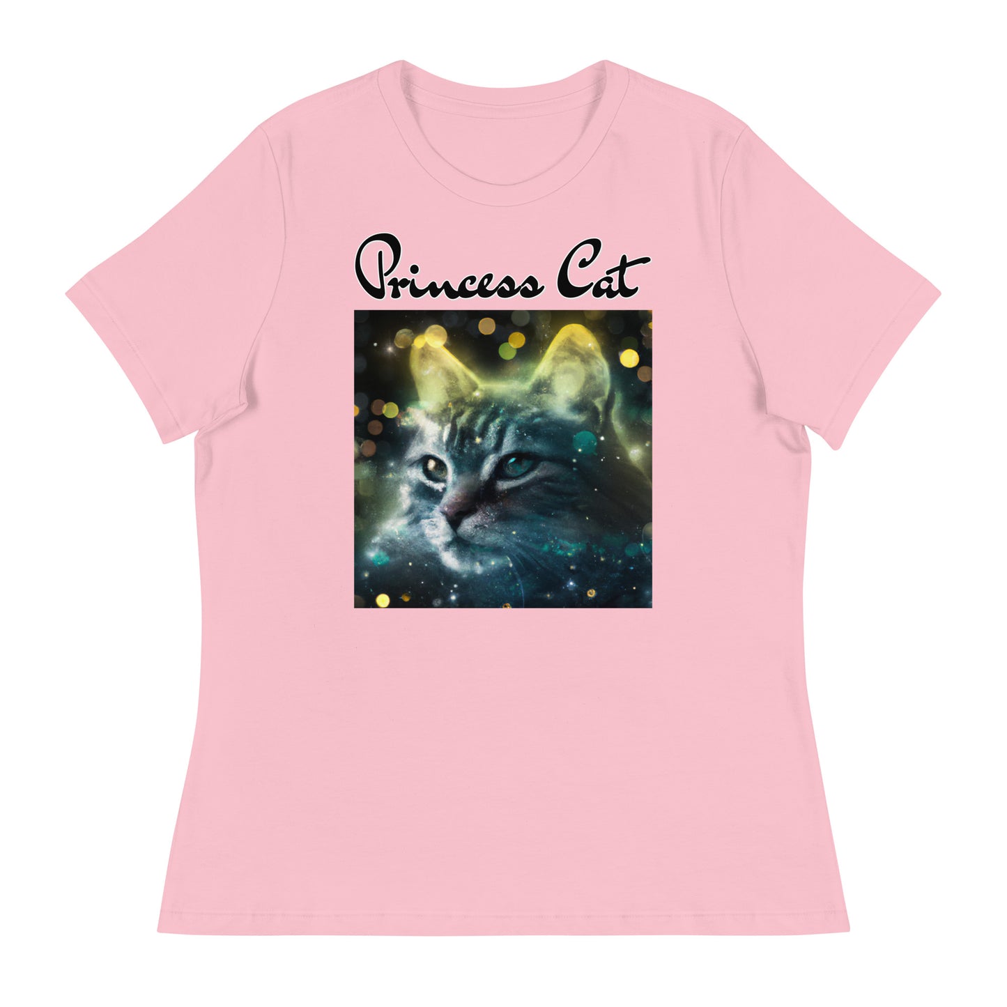 Women's T-Shirt with Green Space Cat with a text "Princess Cat" at $25.97 found at Personalizedpetlovergifts