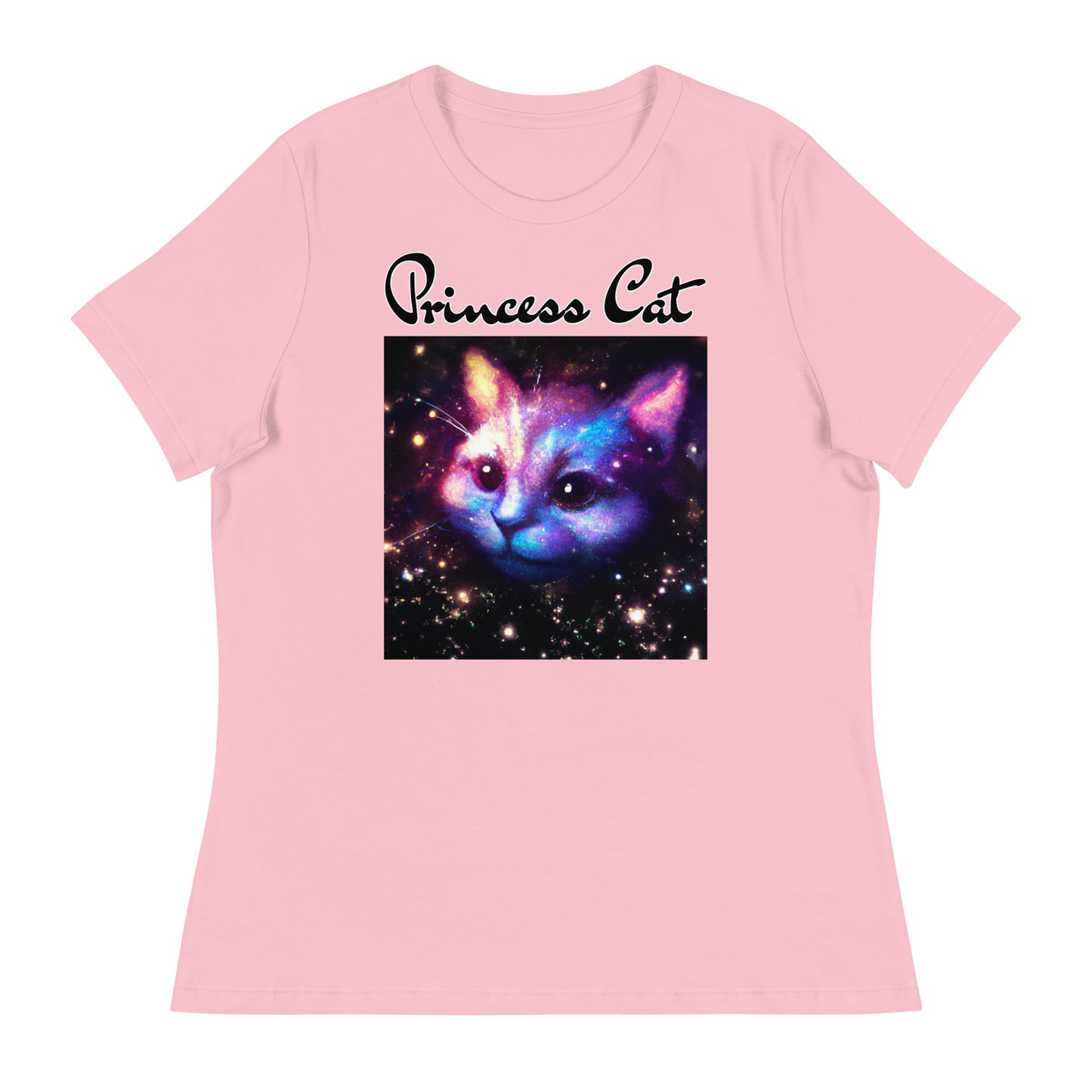 Women's T-Shirt with Galaxy Cat with a text "Princess Cat" at $25.97 found at Personalizedpetlovergifts