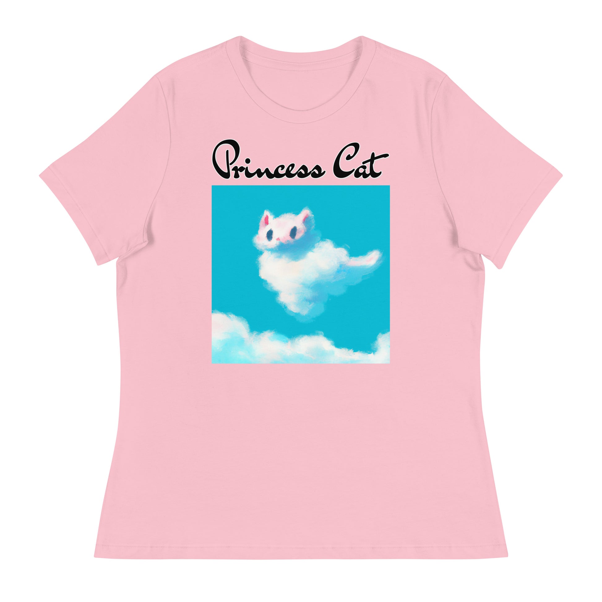 Women's T-Shirt with Fluffy White Cloud Kitten with a text "Princess Cat" at $25.97 found at Personalizedpetlovergifts