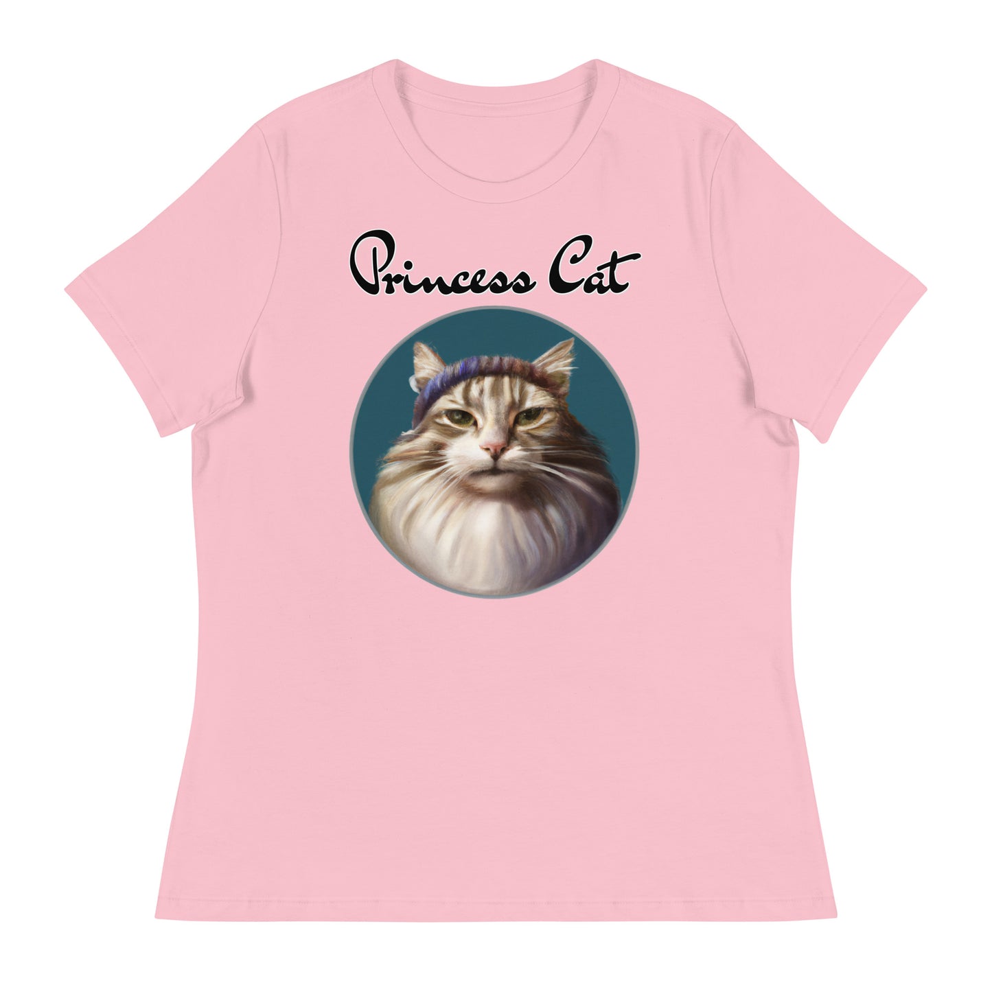 Women's T-Shirt with Fluffy Kitten With a Wool Headband with a text "Princess Cat" at $25.97 found at Personalizedpetlovergifts